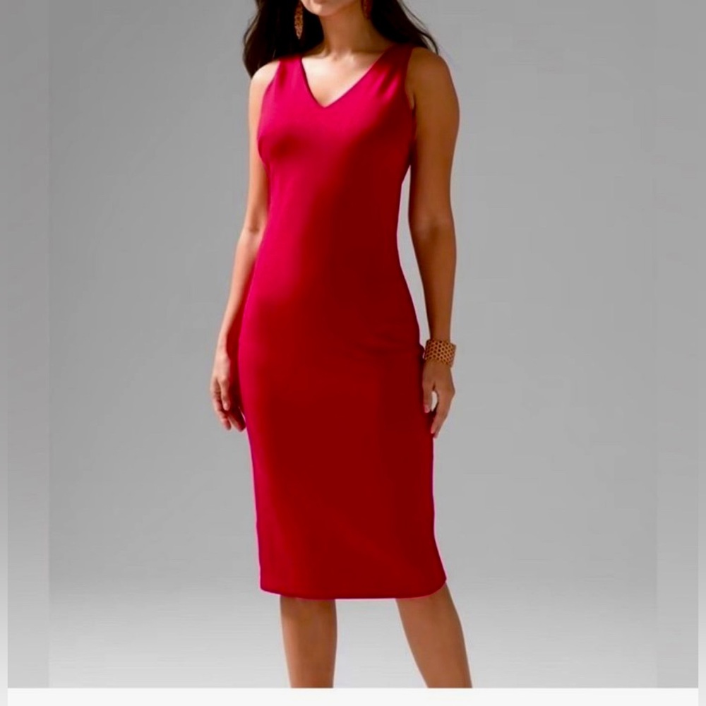 New WHBM Red Sleeveless Aura Sheath Dress Color: Indulgent, Size: 4 NWT